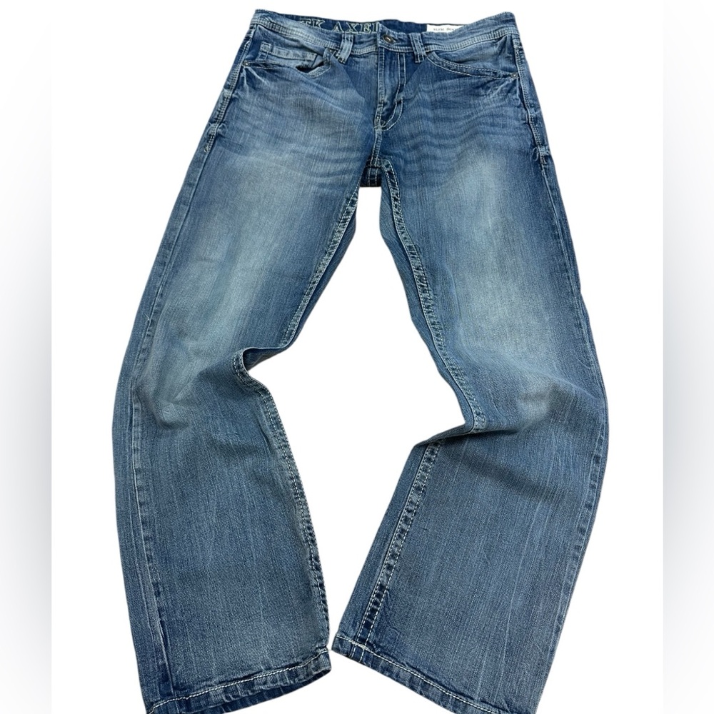 T.K. Axel Vintage slim Boot‎ Denim Jeans decorative lined pockets 32 x 32
